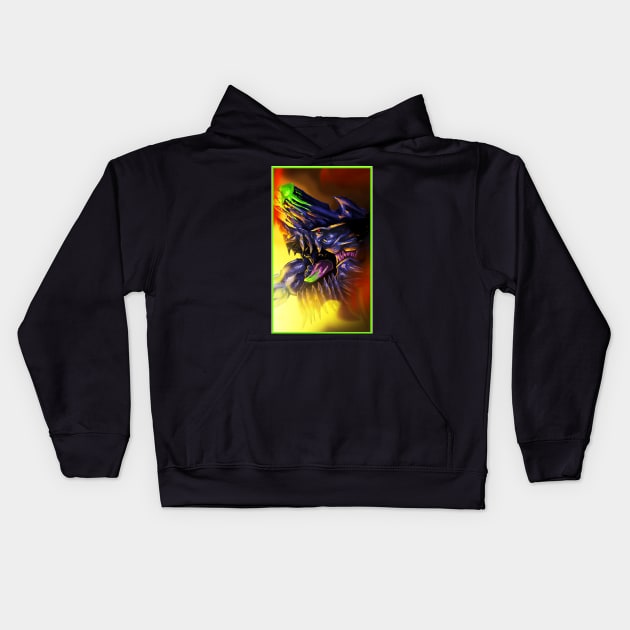 GREEN FIRE Kids Hoodie by Tejocka